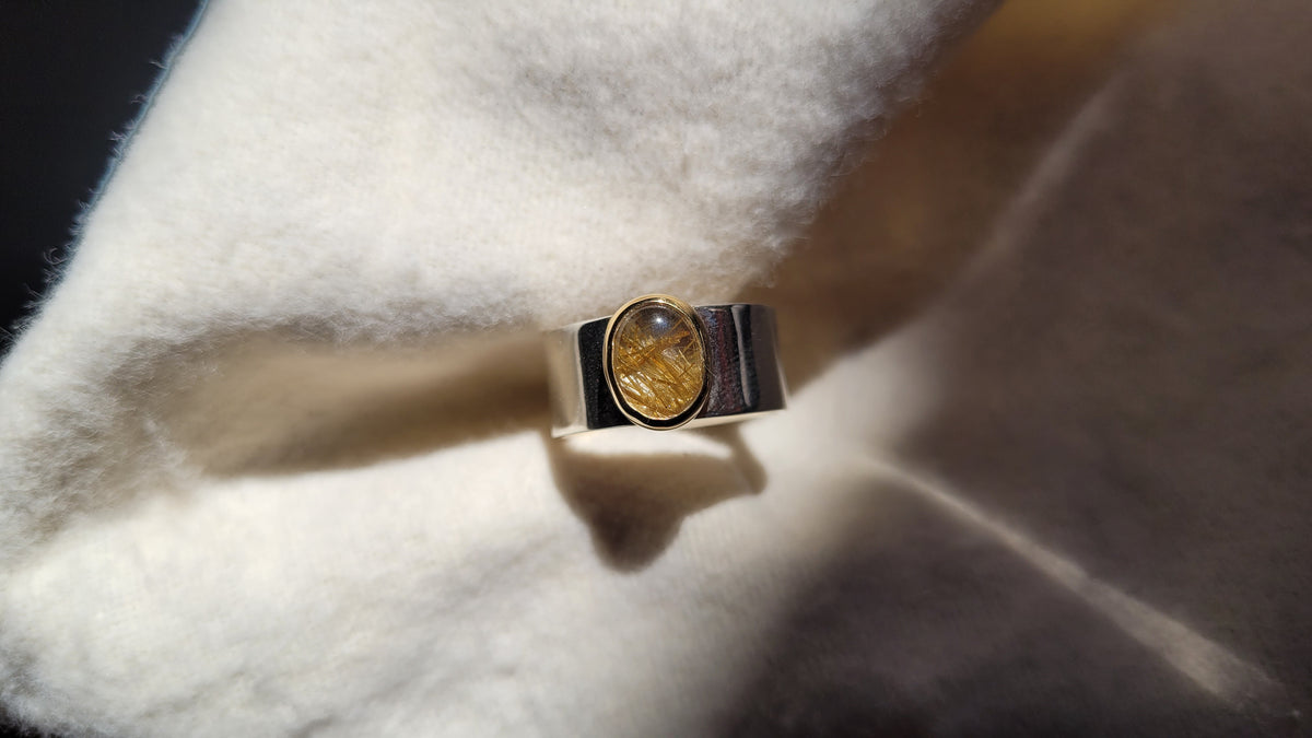 Anillo cuarzo rutilado - talla 16