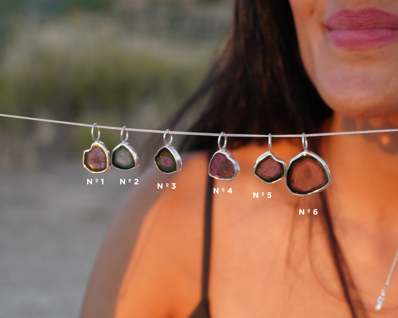 Collar turmalina watermelon