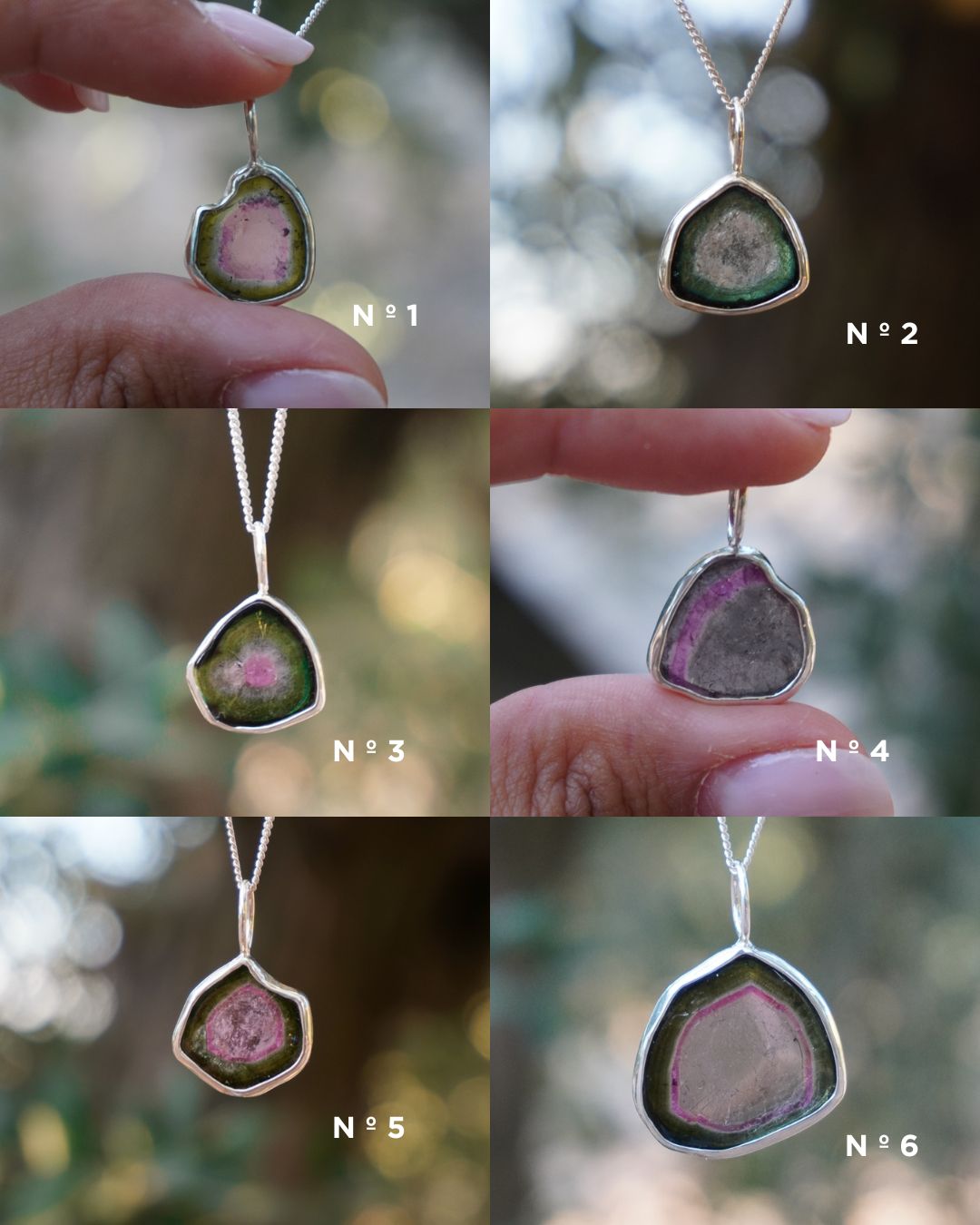 Collar turmalina watermelon